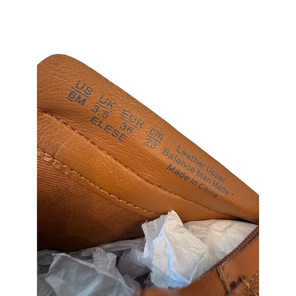 Franco Sarto Elese Leather Boots Size 6 EU 36 Cognac Ankle High Buckle Zip NWOB - Picture 5 of 11